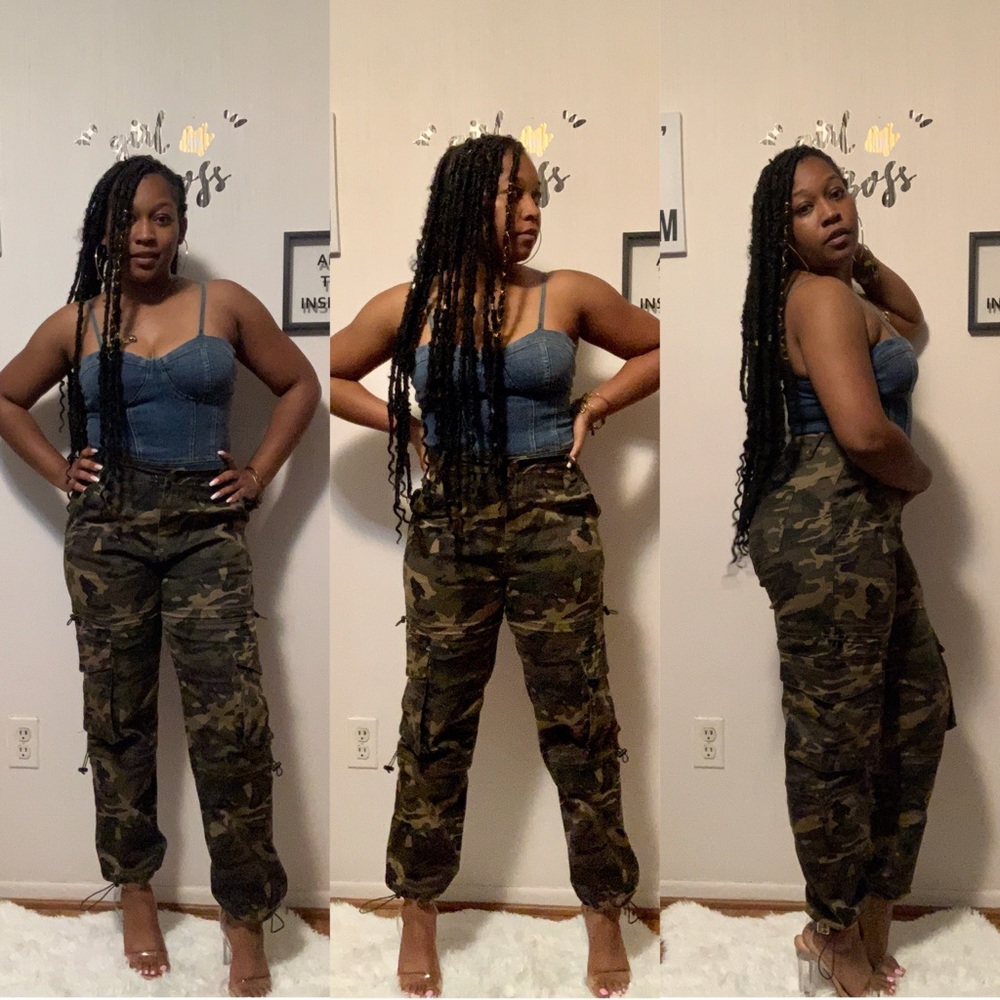 Pair our denim body suit with our cargos🍃🍂🍃